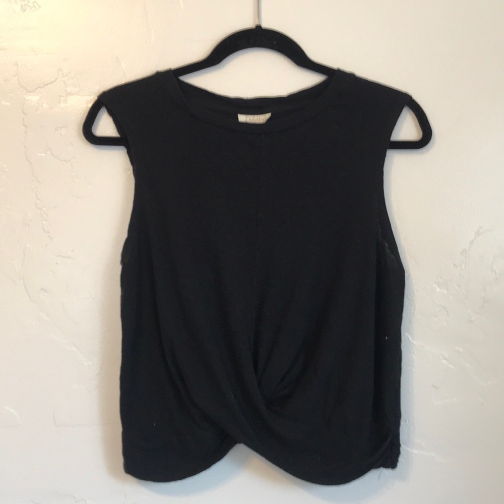 Anthropologie Deletta Black Twist Tank, Linen M